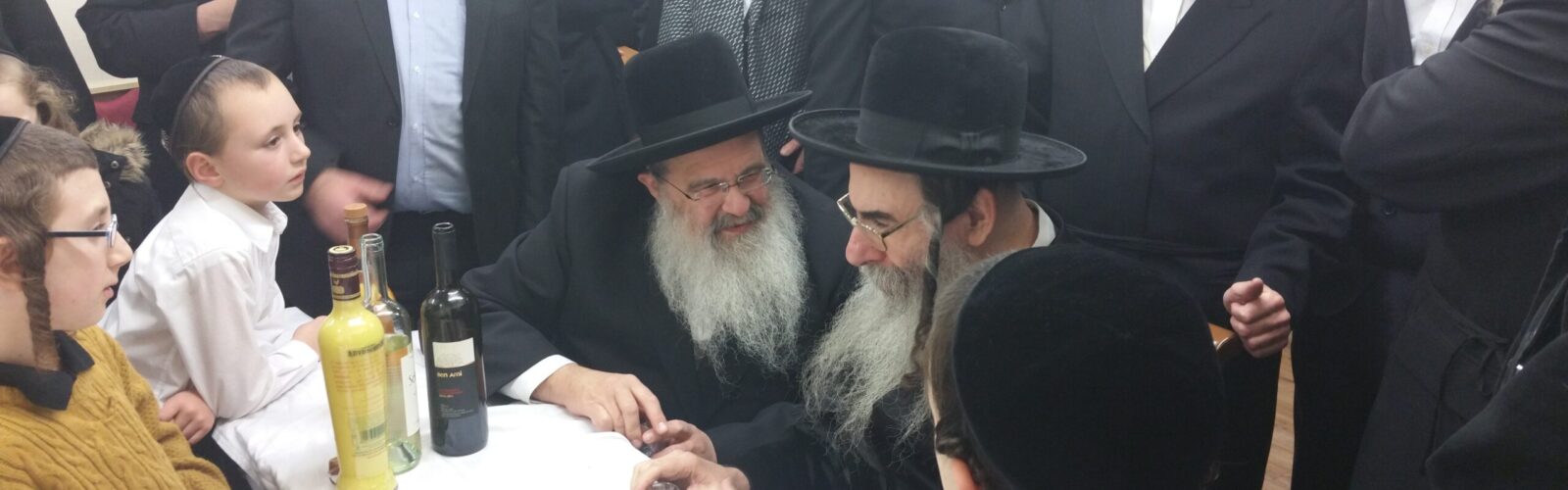 Alexander Rebbe Shlita With Harav y. Reuven Rubin in Adass Aish Kodesh